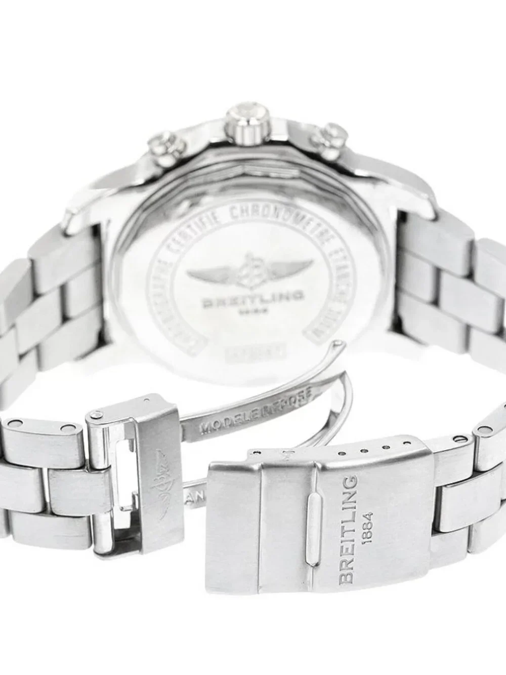 BREITLING Colt A73387 Chronograph Black / Silver Dial Quartz Men's Watch_964214